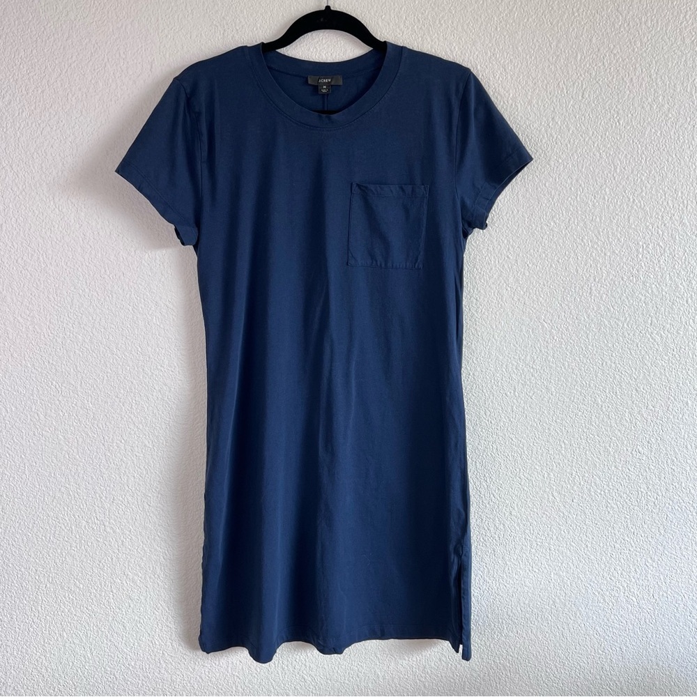 J. Crew Navy T-Shirt Dress with Chest Pocket